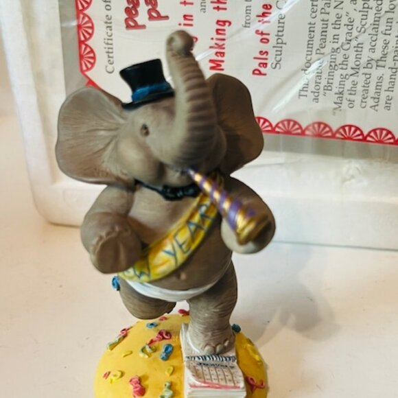 Elephant Figurine vtg Hamilton Collection BOX Pals Month New Year Making Grade - Picture 3 of 7